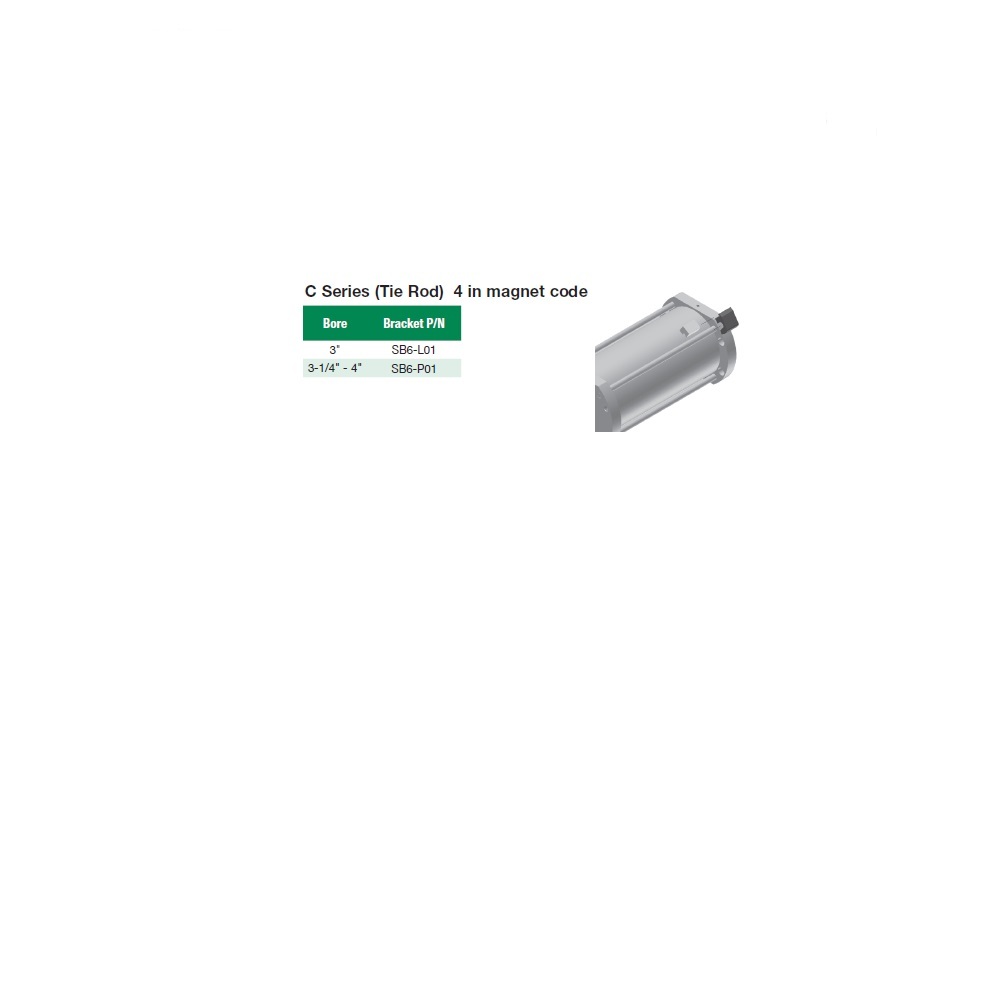 SB6-P01 NUMATICS/AVENTICS CYLINDER PART SWITCH BRACKET 3 1/4"- 4" BORE (TIE ROD)